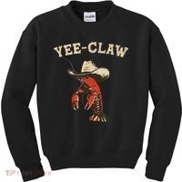 Yee Claw! Funny Crawfish Cajun Seafood Festival Kids Sweatshirt thumb 0
