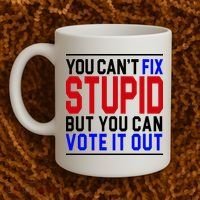 You Can't Fix Stupid But You Can Vote It Out Coffee Mug thumb 2
