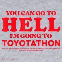 YOU CAN GO TO HELL IM GOING TO TOYOTATHON Women's Sweatshirt thumb 2