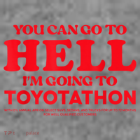 YOU CAN GO TO HELL IM GOING TO TOYOTATHON Toddler Hoodie thumb 2