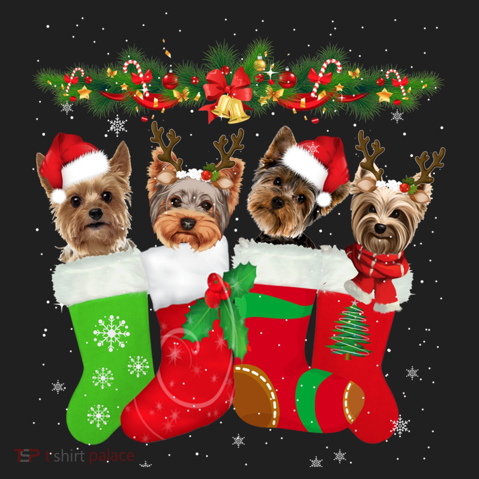 Yorkie Christmas Gift Stocking Dog Lover Xmas Gift Women's Sweatshirt