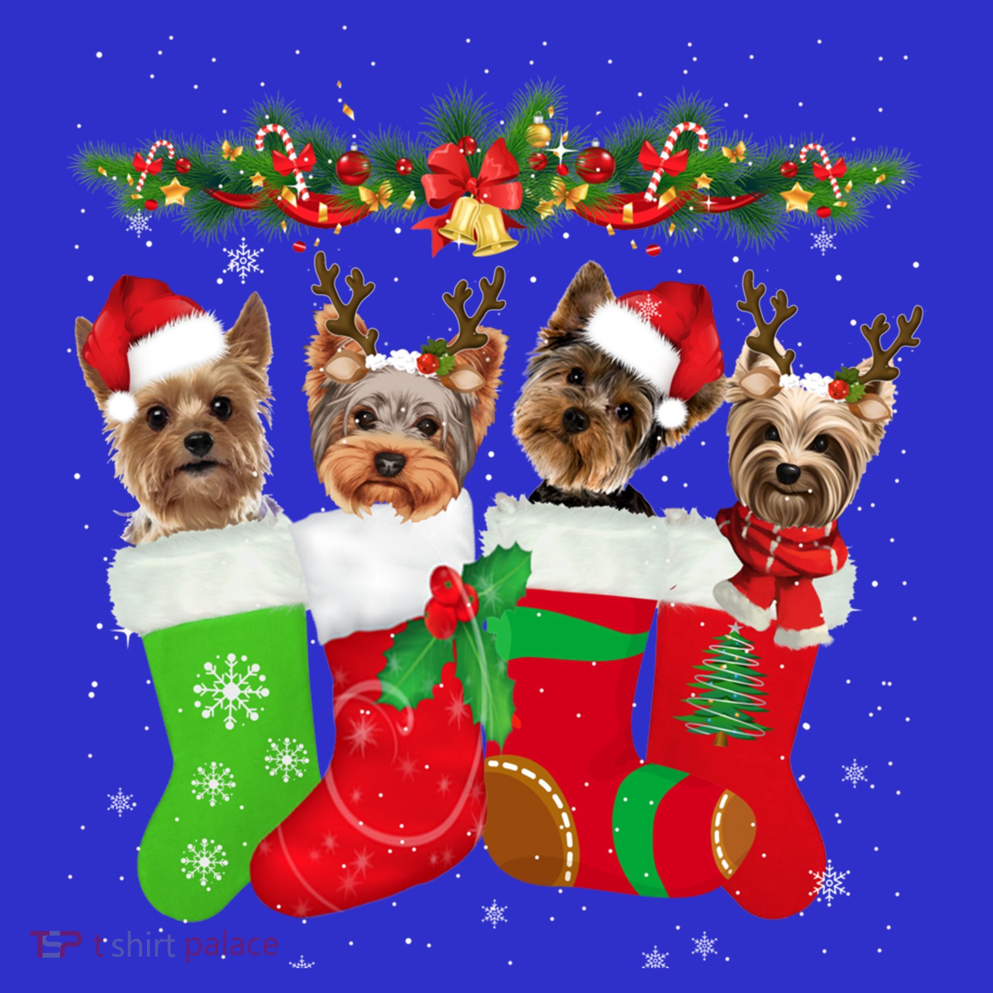 Yorkie Christmas Gift Stocking Dog Lover Xmas Gift Long Sleeve Shirt