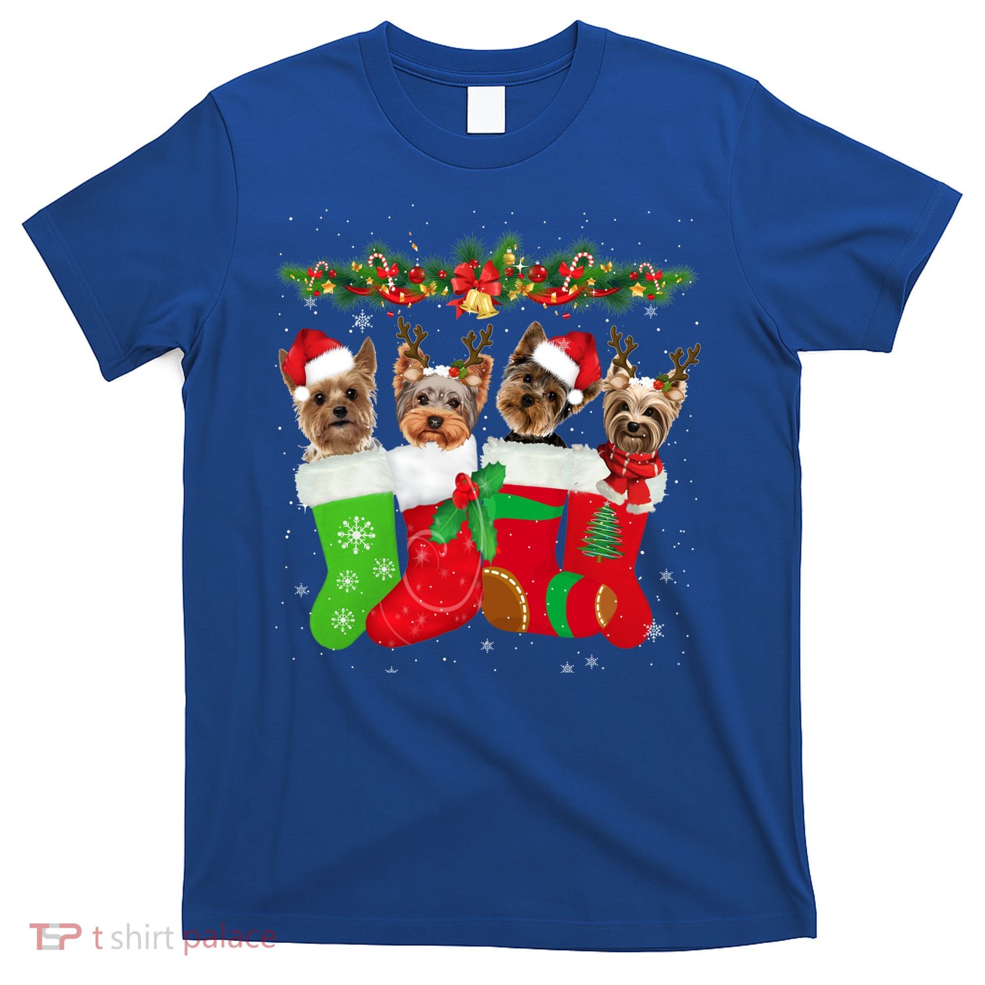 Yorkie Christmas Gift Stocking Dog Lover Xmas Gift T-Shirt