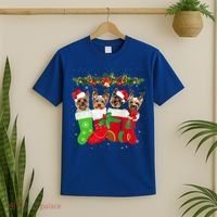 Yorkie Christmas Gift Stocking Dog Lover Xmas Gift T-Shirt thumb 2