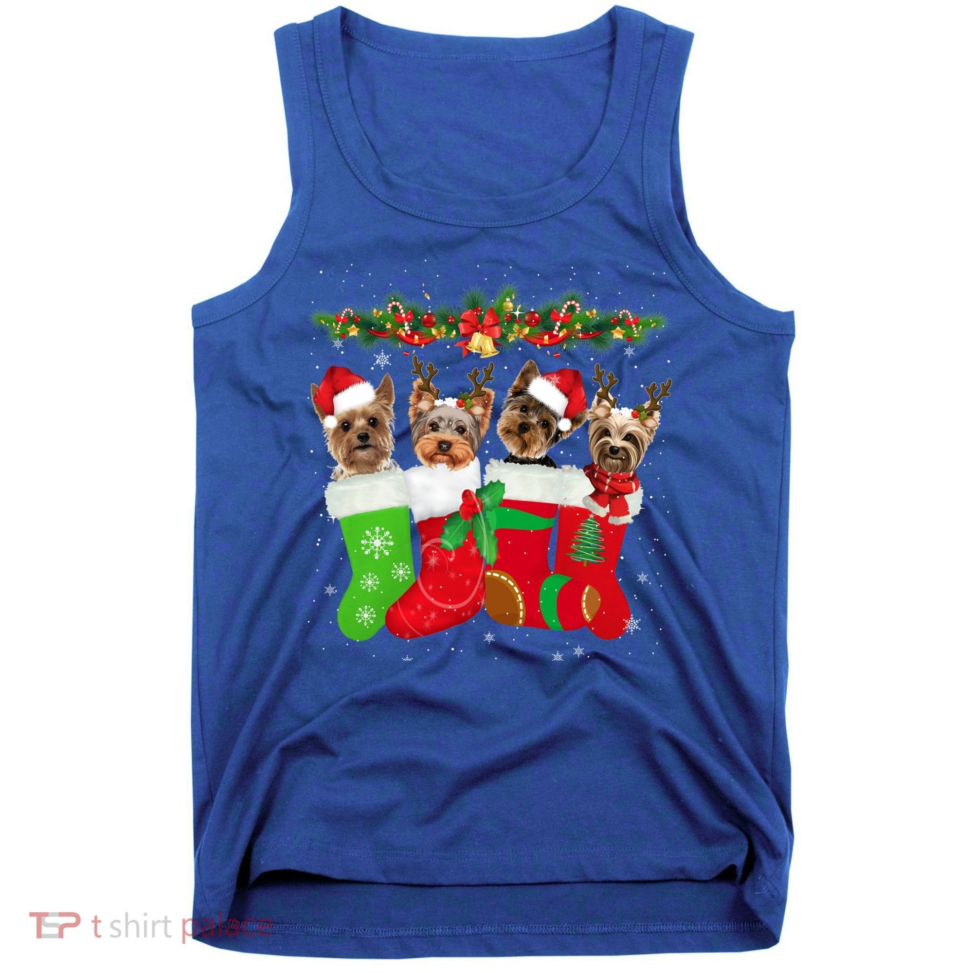 Yorkie Christmas Gift Stocking Dog Lover Xmas Gift Tank Top
