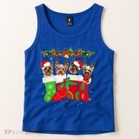 Yorkie Christmas Gift Stocking Dog Lover Xmas Gift Tank Top thumb 2