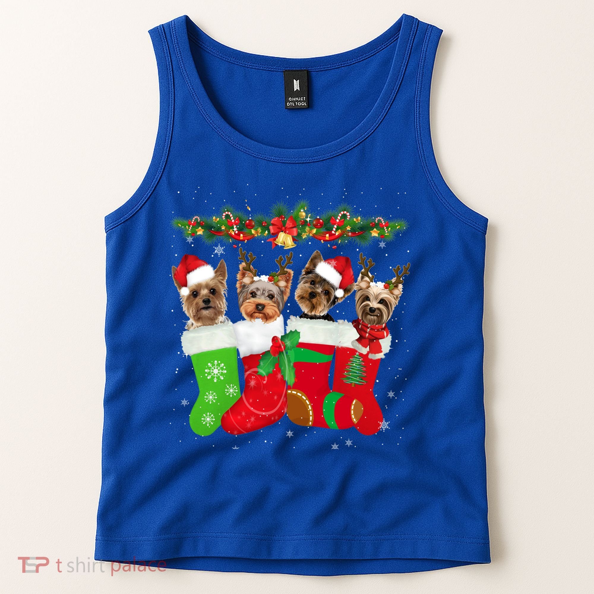 Yorkie Christmas Gift Stocking Dog Lover Xmas Gift Tank Top