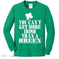 You Can't Get More Irish Than A BREEN St Patricks Day Family Kids Long Sleeve Shirt thumb 0