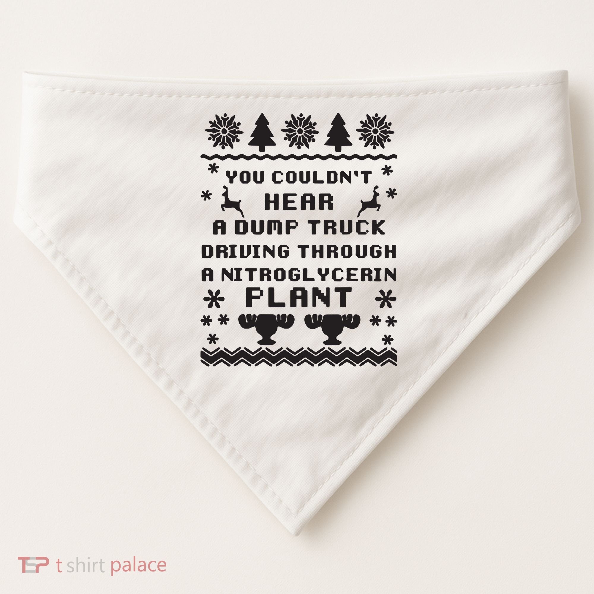 You Couldnt Hear A Dump Truck Ugly Christmas USA-Made Doggie Bandana