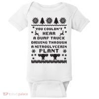 You Couldnt Hear A Dump Truck Ugly Christmas Baby Bodysuit thumb 0