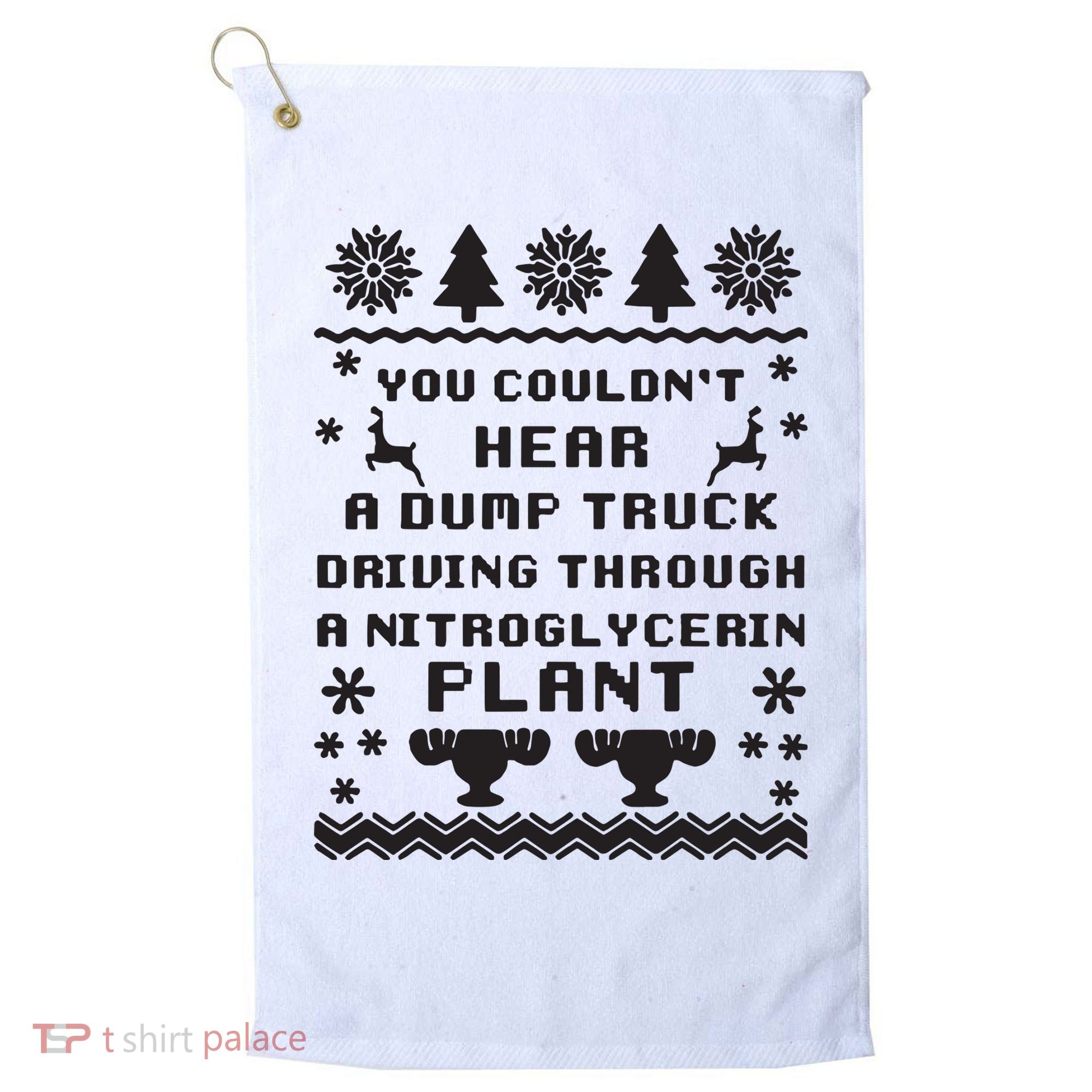 You Couldnt Hear A Dump Truck Ugly Christmas Golf Towel