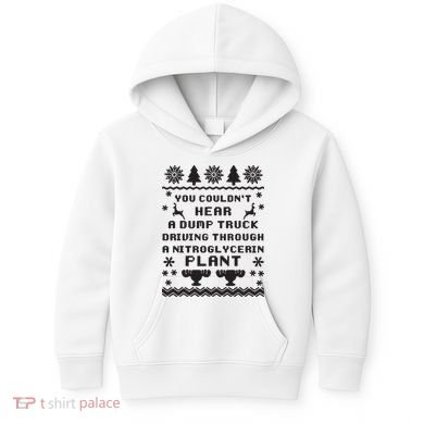 You Couldnt Hear A Dump Truck Ugly Christmas Kids Hoodie