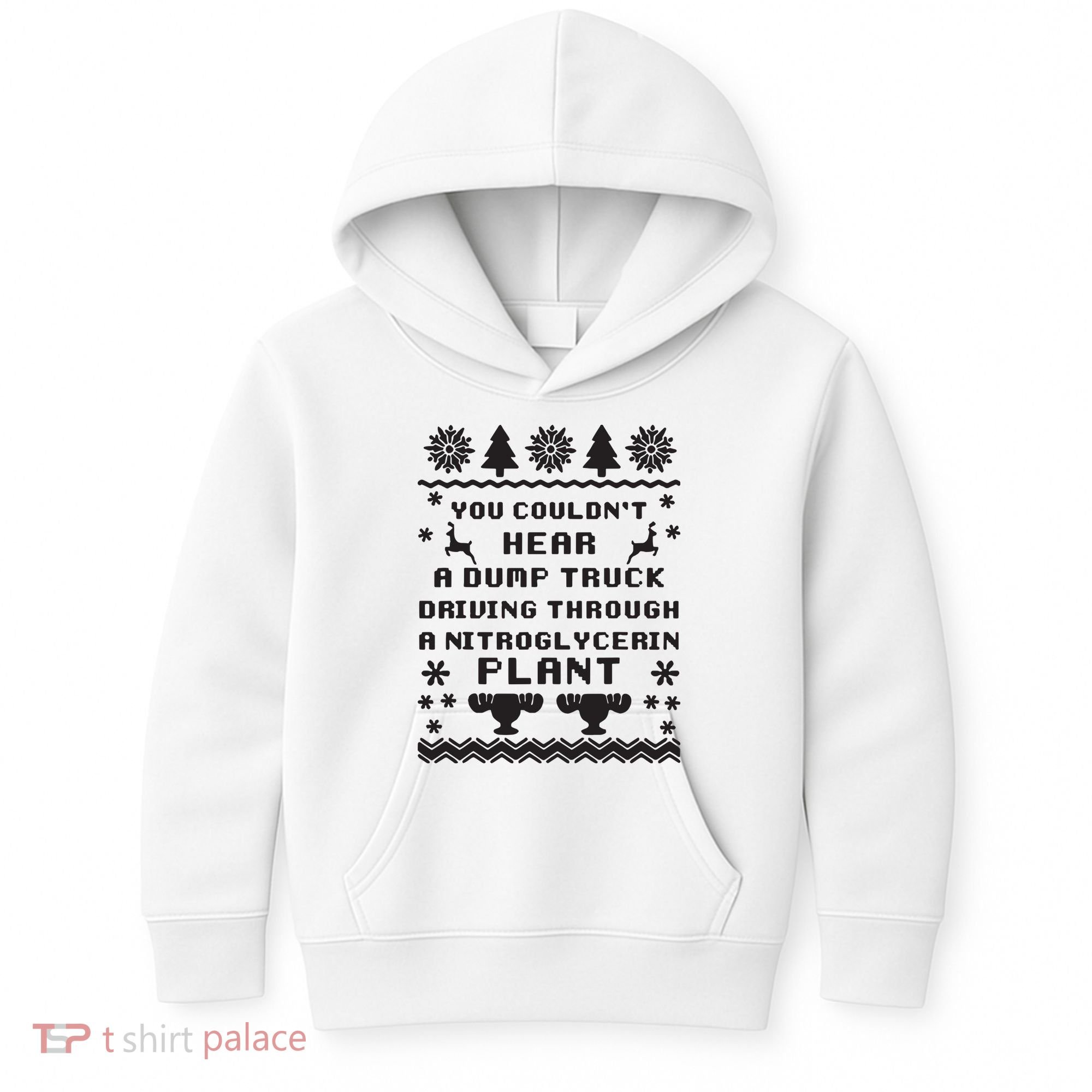 You Couldnt Hear A Dump Truck Ugly Christmas Kids Hoodie