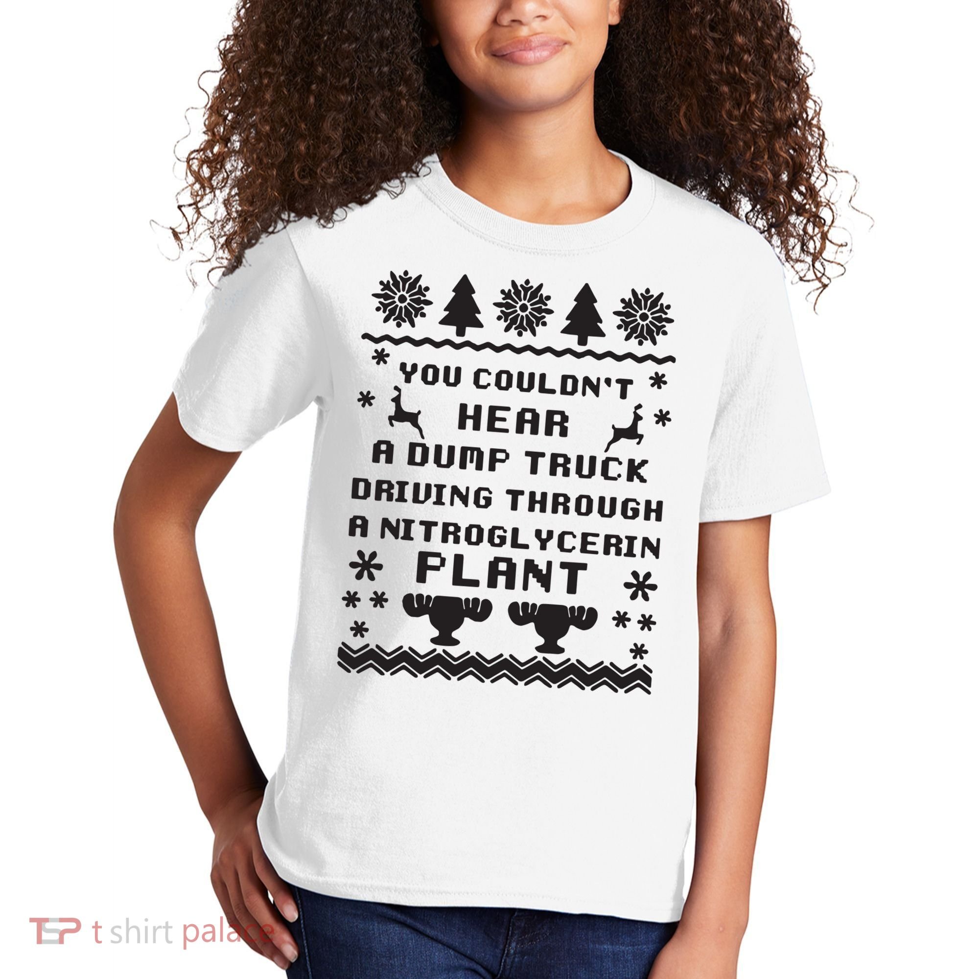 You Couldnt Hear A Dump Truck Ugly Christmas Kids T-Shirt