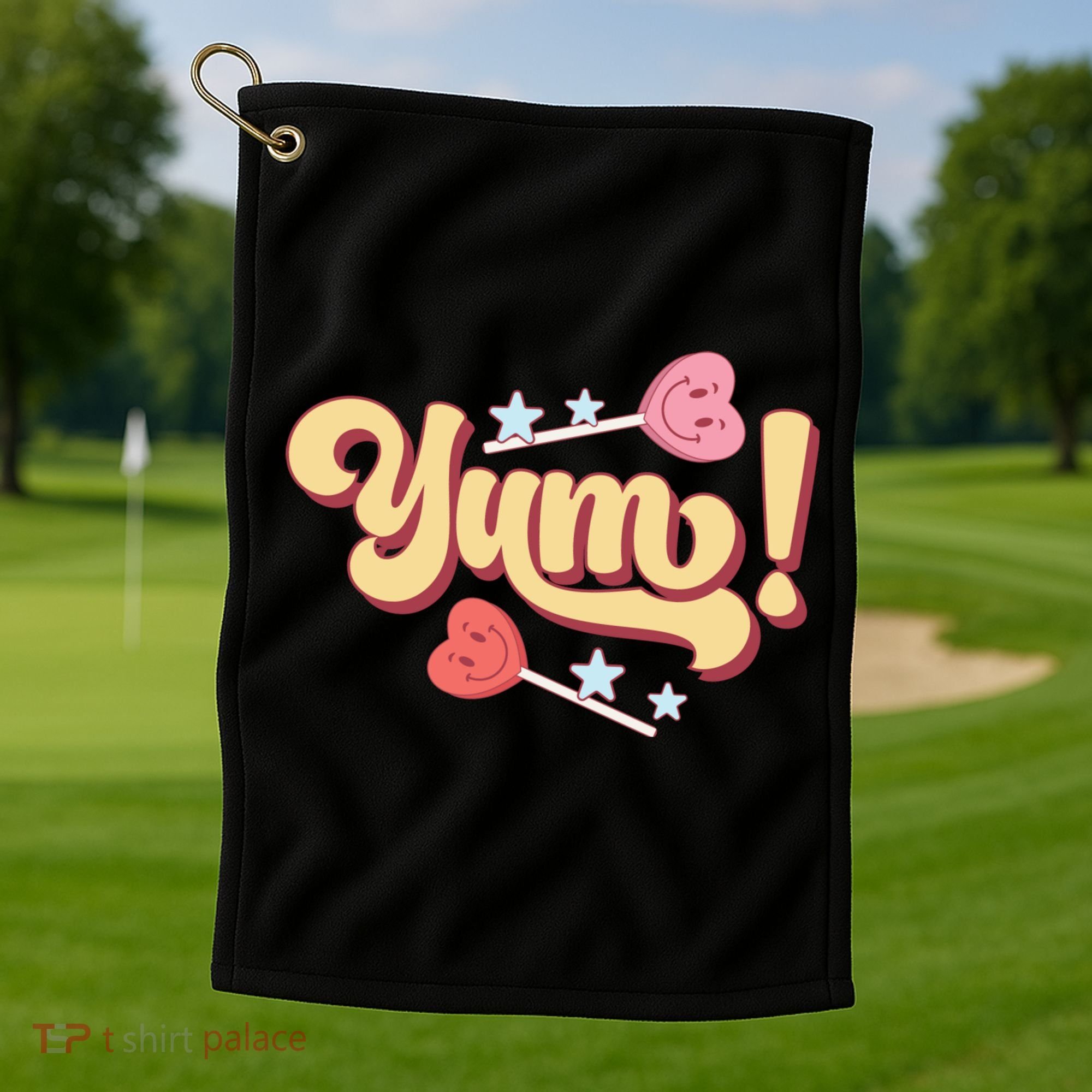 Yum Canđy Heart Gift For Valentine Day Golf Towel