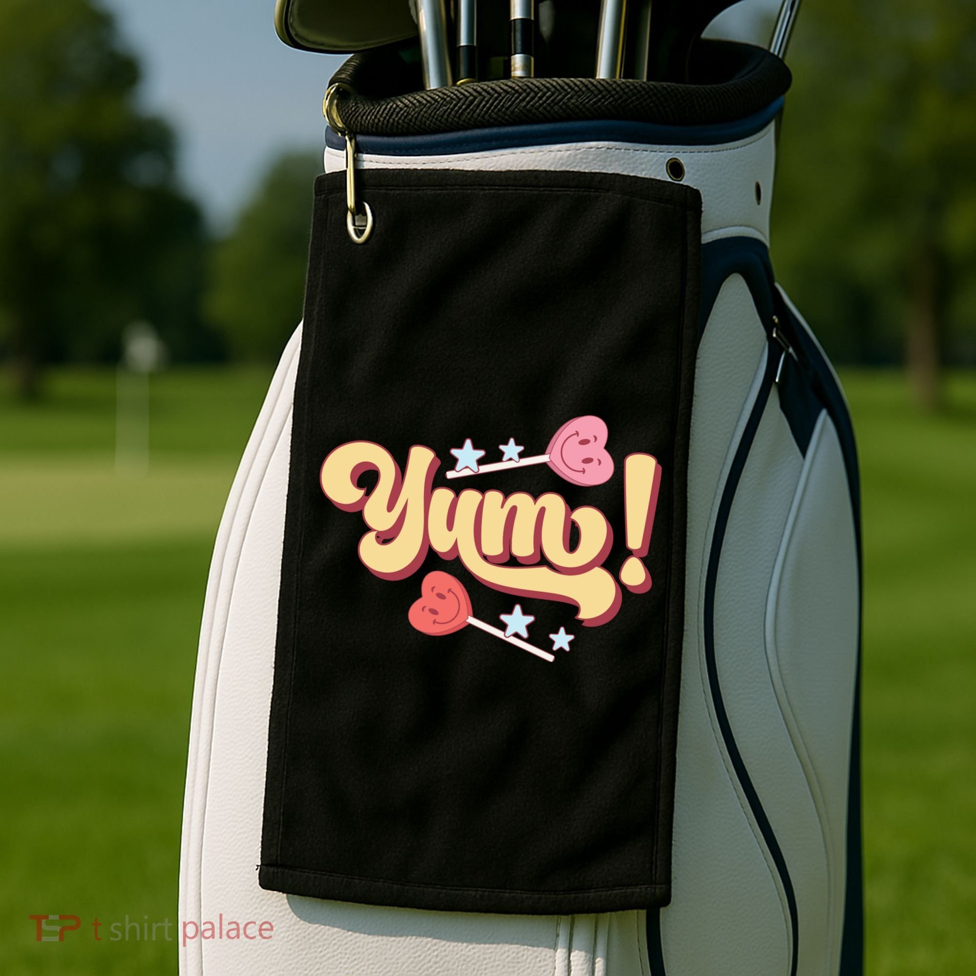 Yum Canđy Heart Gift For Valentine Day Golf Towel