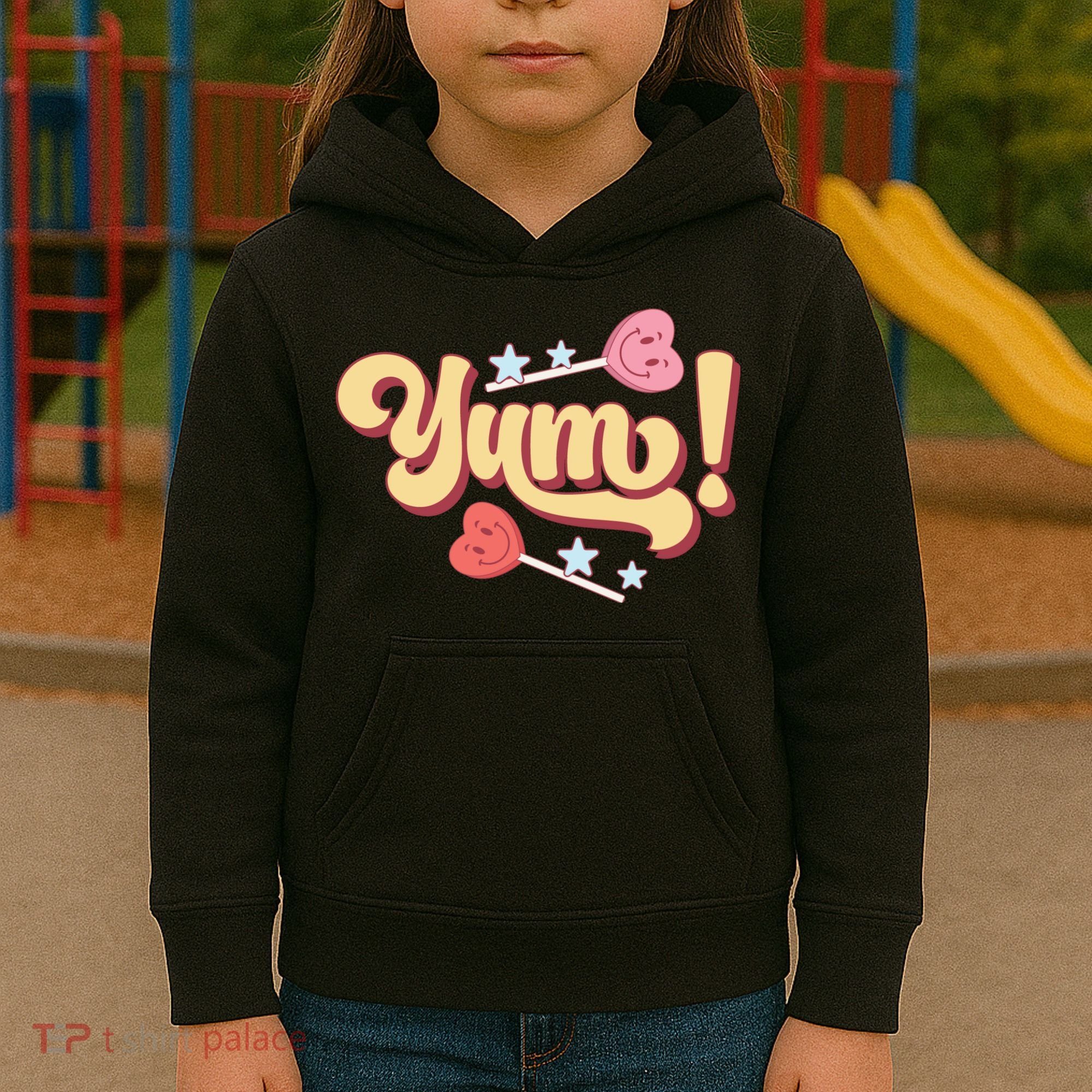 Yum Canđy Heart Gift For Valentine Day Kids Hoodie