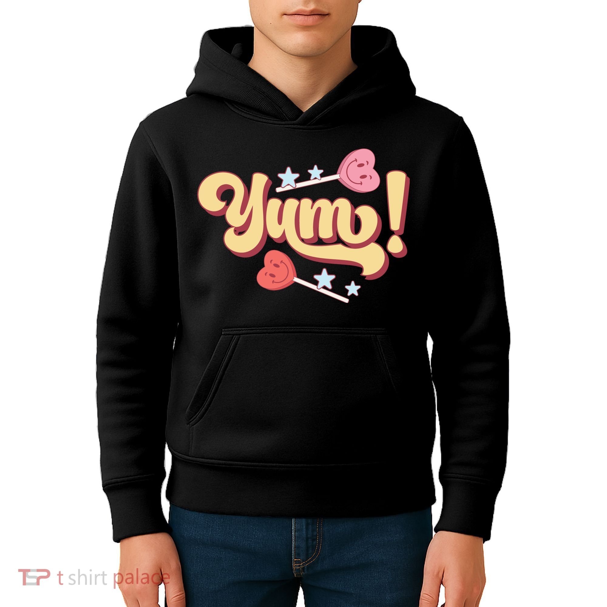 Yum Canđy Heart Gift For Valentine Day Kids Hoodie