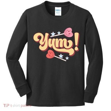 Yum Canđy Heart Gift For Valentine Day Kids Long Sleeve Shirt