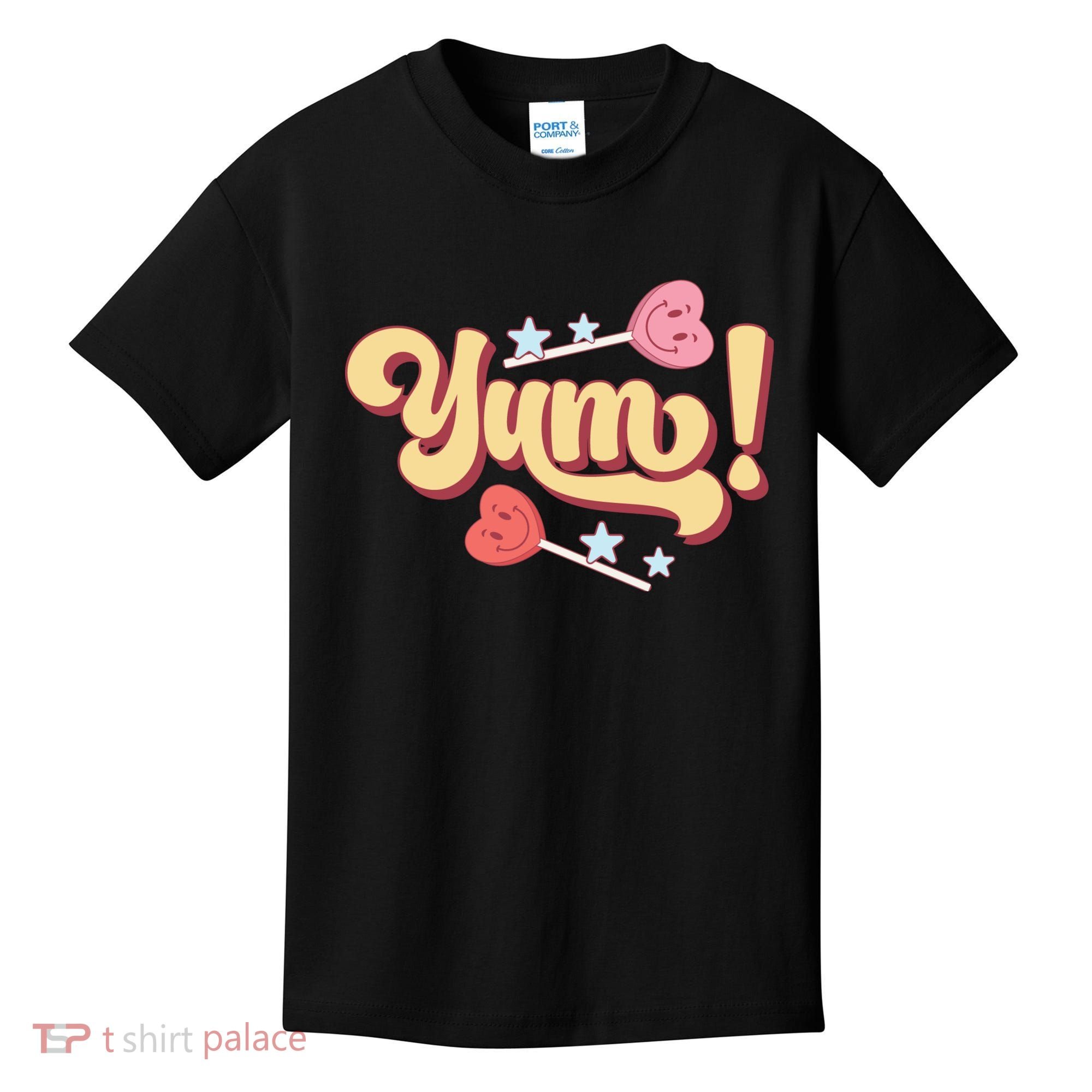 Yum Canđy Heart Gift For Valentine Day Kids T-Shirt