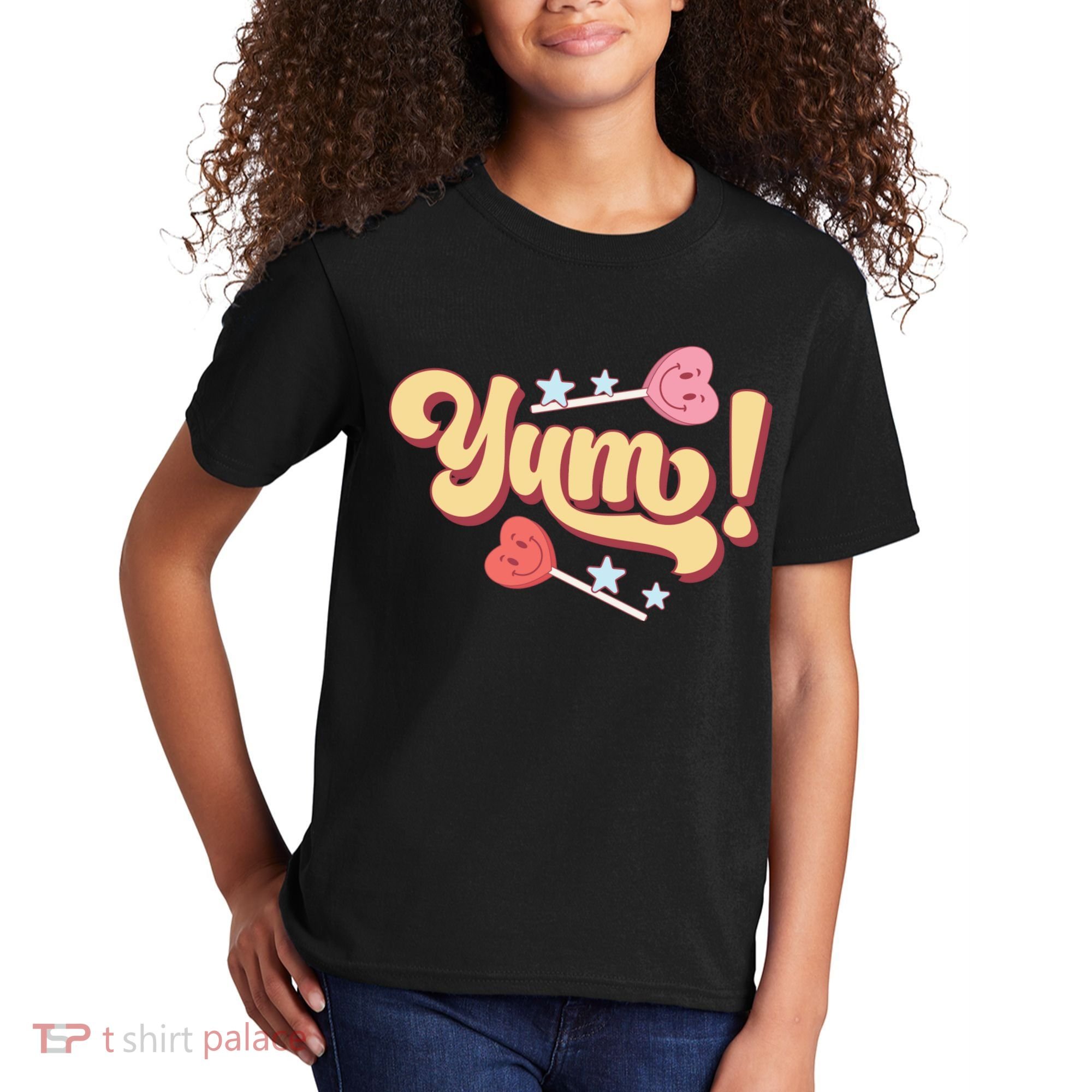 Yum Canđy Heart Gift For Valentine Day Kids T-Shirt