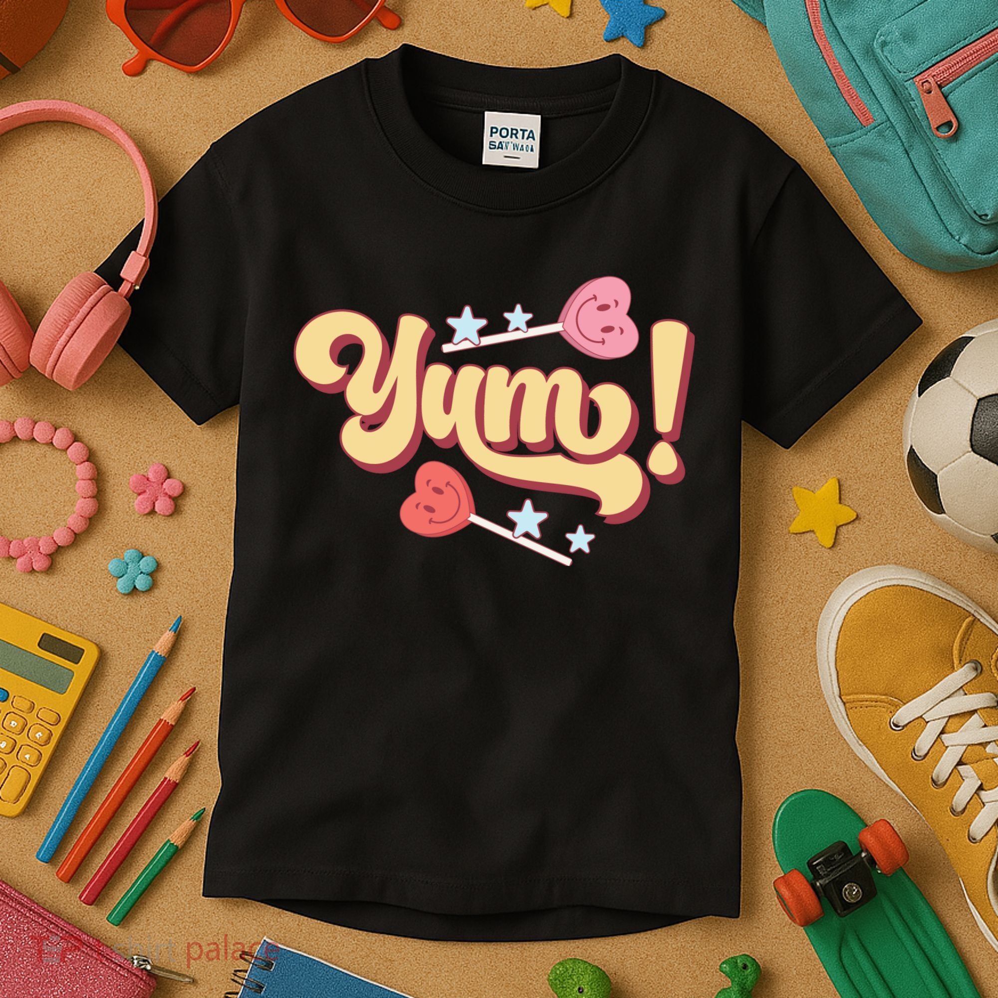 Yum Canđy Heart Gift For Valentine Day Kids T-Shirt