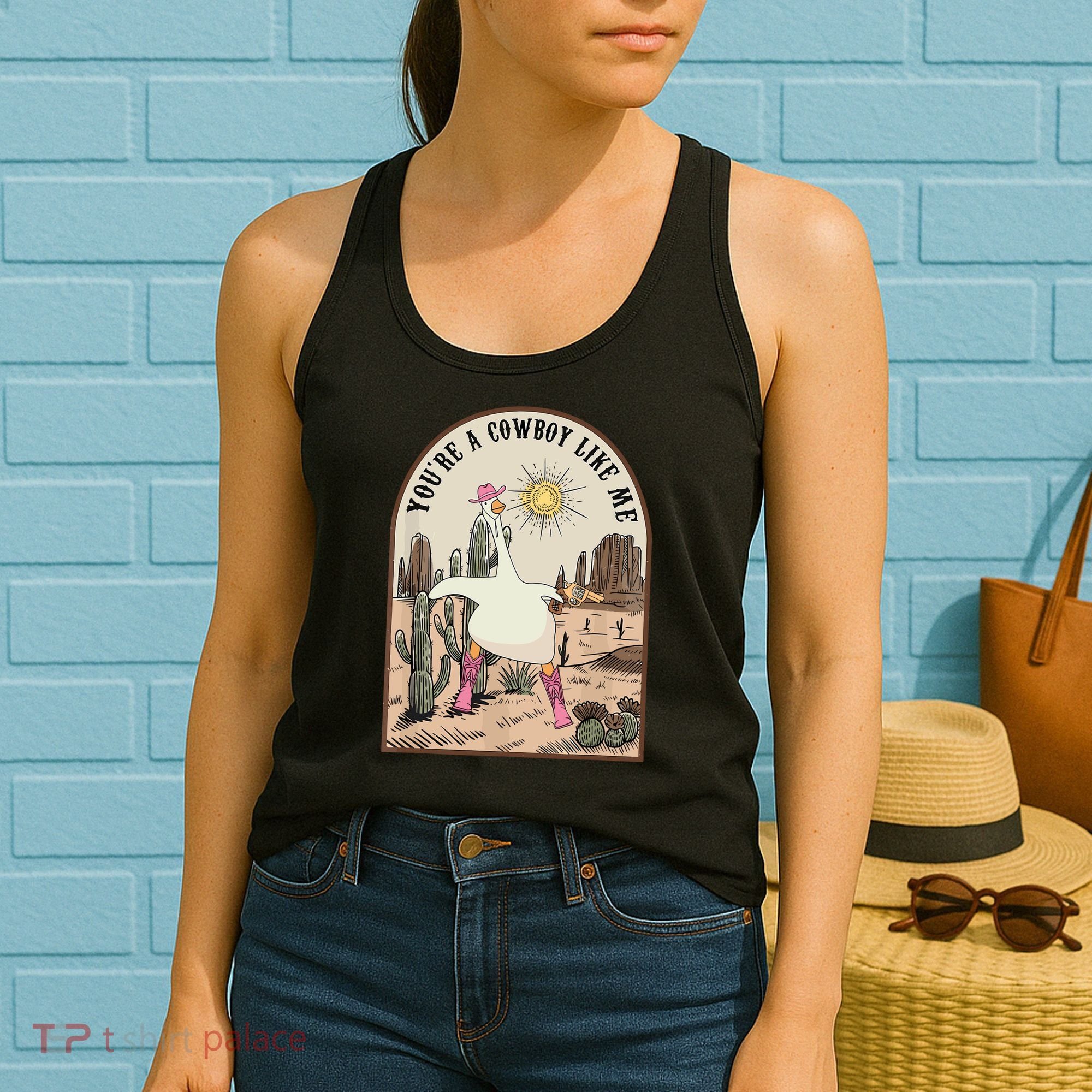Youre Cowboys Like Me Pink Cowgirl Duck Women's Tank Top