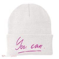 You Can Motivational Quote Beanie thumb 0