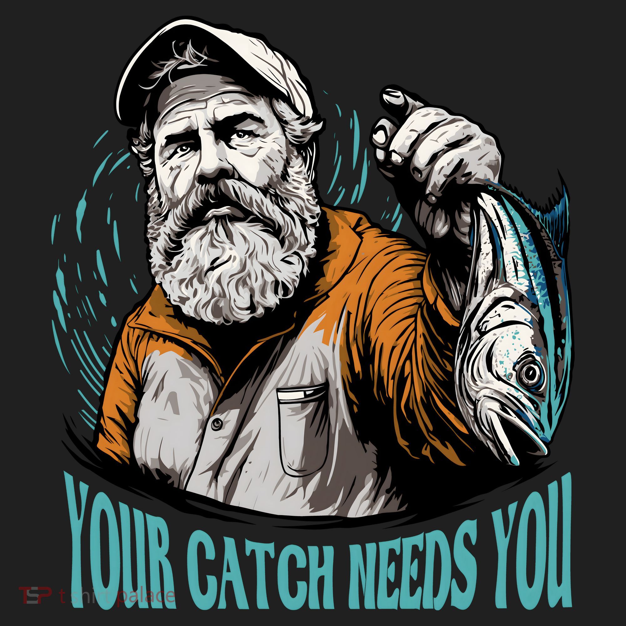Your Catch Needs You Fishing Golf Towel