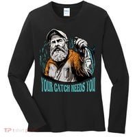 Your Catch Needs You Fishing Women's Long Sleeve Shirt thumb 0