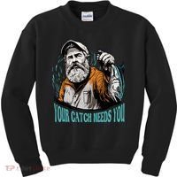 Your Catch Needs You Fishing Kids Sweatshirt thumb 0