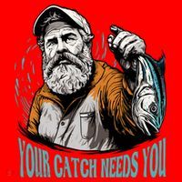 Your Catch Needs You Fishing Santa Hat thumb 1