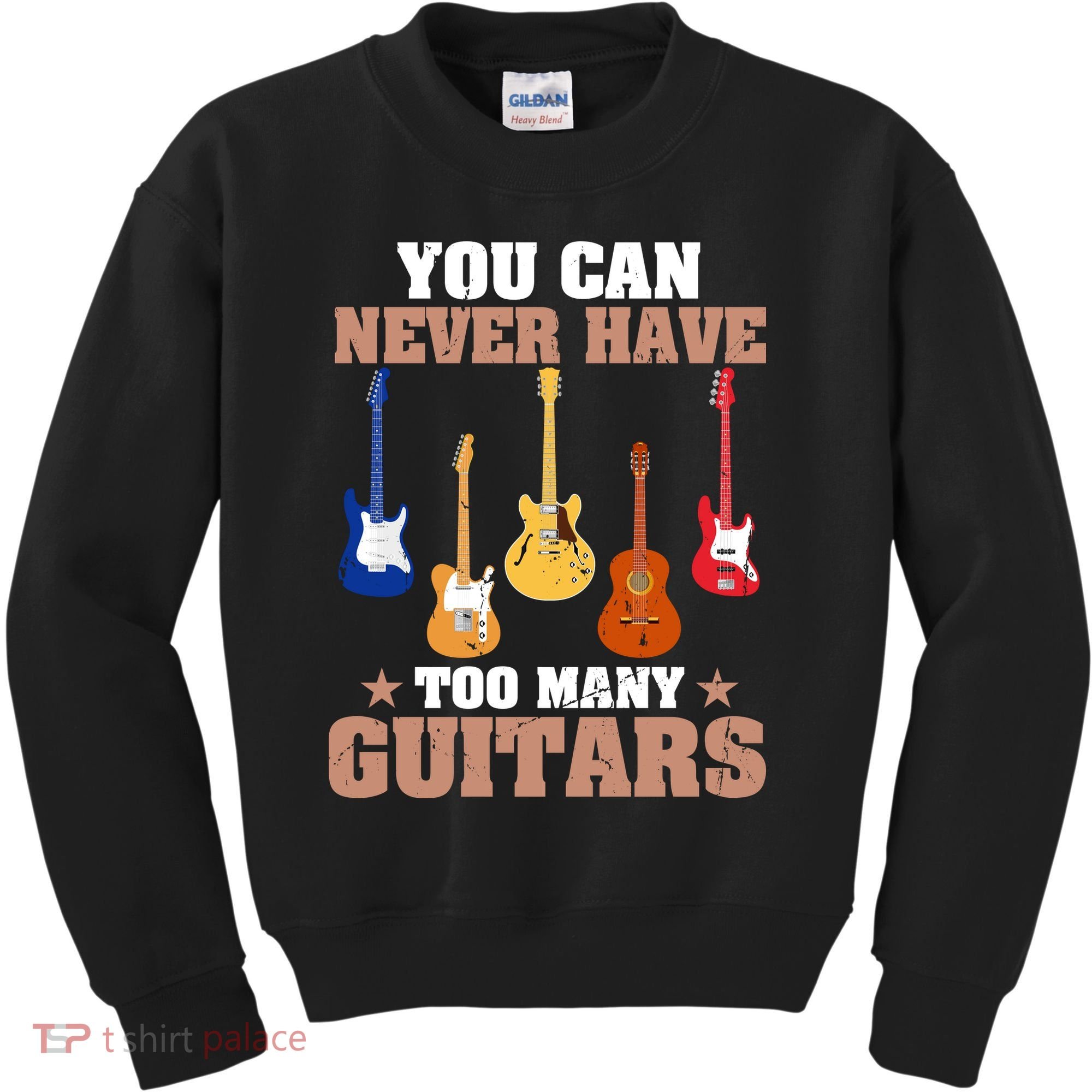 You Can Never Have Too Many Guitars Shirt Guitar Lover Kids Sweatshirt