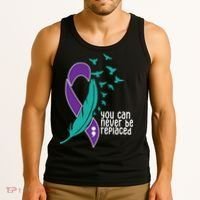 You Can Never Be Replaced Suicide Awareness Tank Top thumb 3