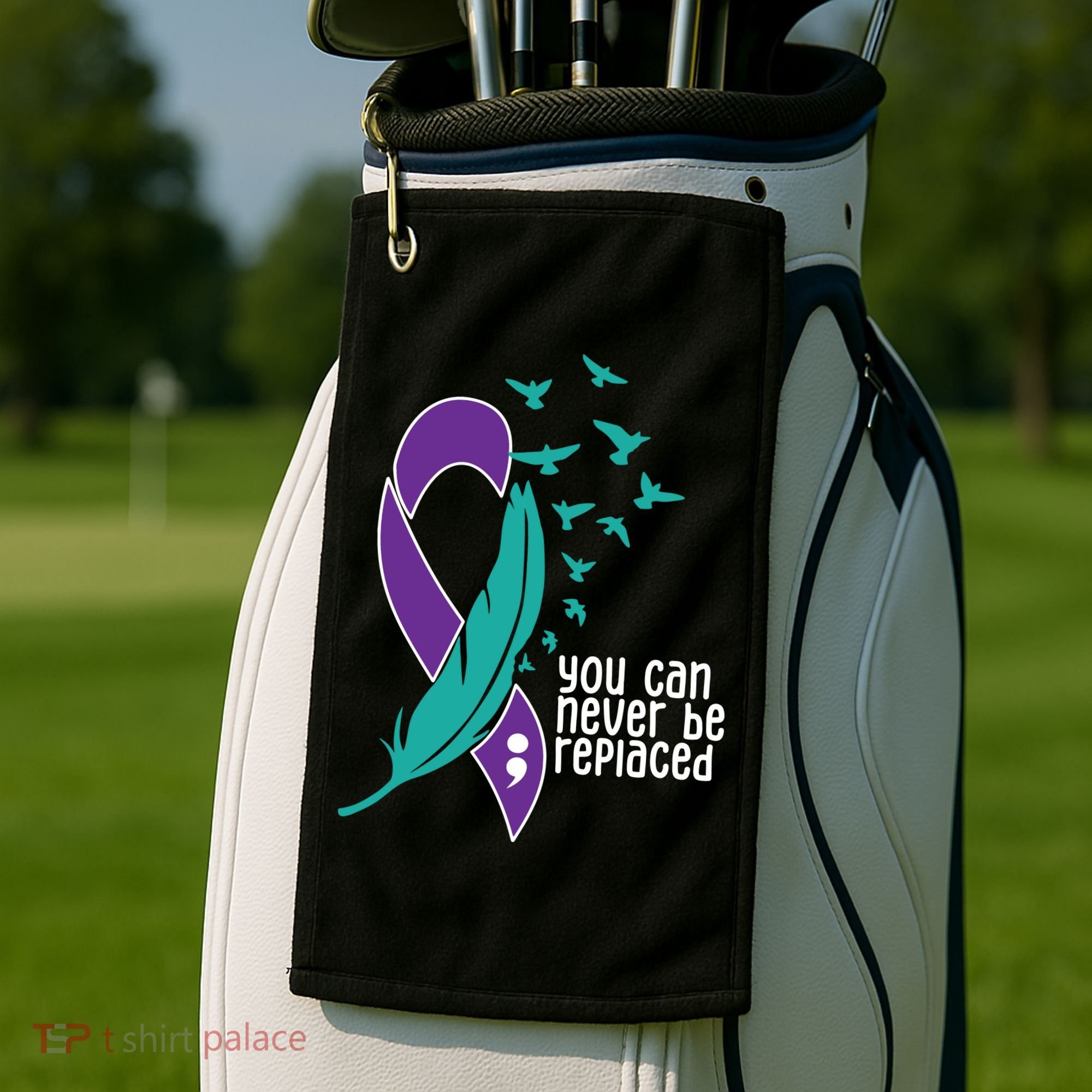 You Can Never Be Replaced Suicide Awareness Golf Towel