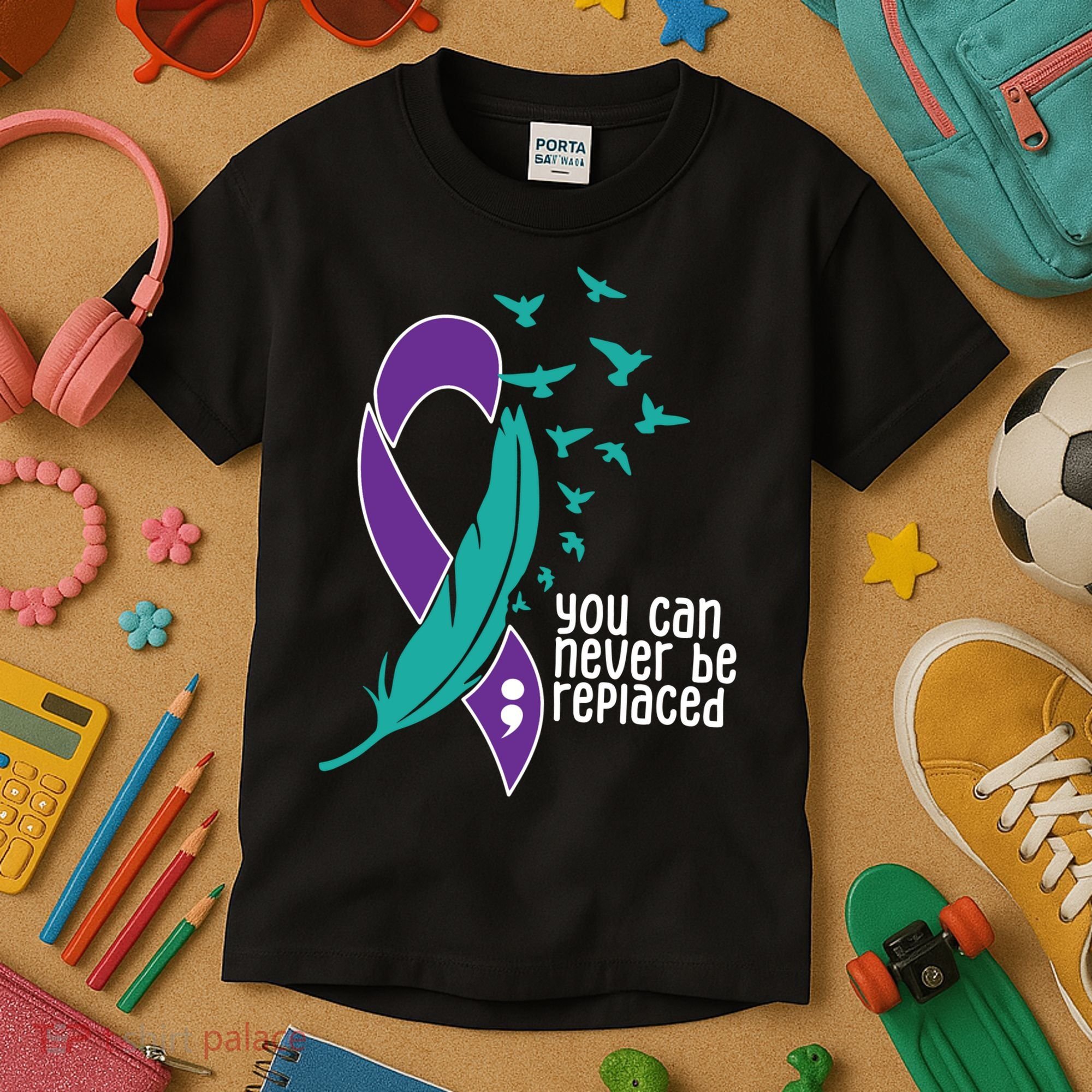 You Can Never Be Replaced Suicide Awareness Kids T-Shirt