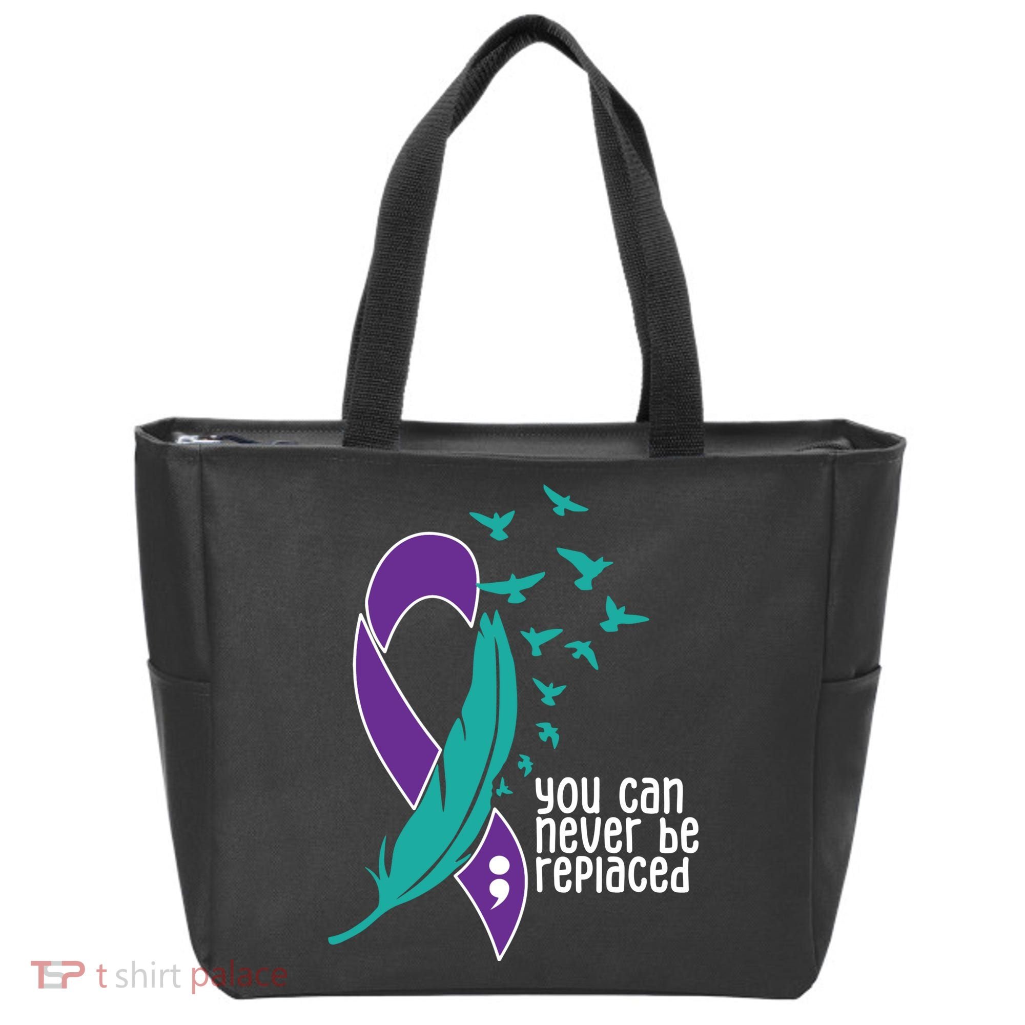 You Can Never Be Replaced Suicide Awareness Tote Bag