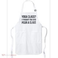 Yoga Class Pour A Glass Funny Wine & Yoga Sayings Apron thumb 0
