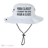 Yoga Class Pour A Glass Funny Wine & Yoga Sayings Bucket Hat thumb 0