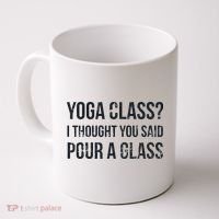 Yoga Class Pour A Glass Funny Wine & Yoga Sayings Coffee Mug thumb 0
