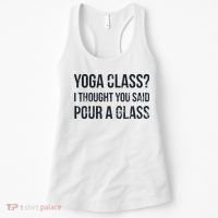 Yoga Class Pour A Glass Funny Wine & Yoga Sayings Women's Tank Top thumb 0