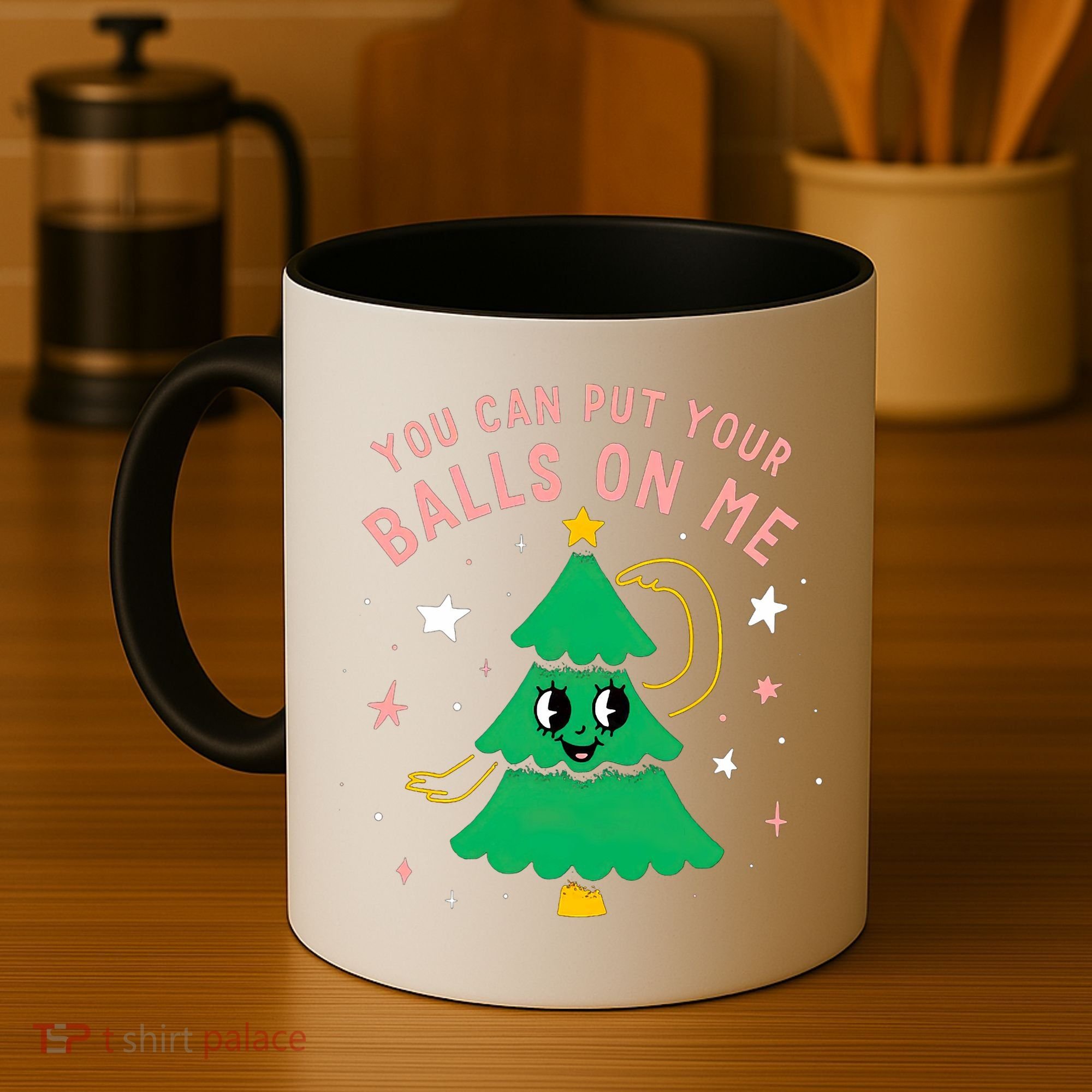 You Can Put Your Balls On Me Christmas Tree Coffee Mug