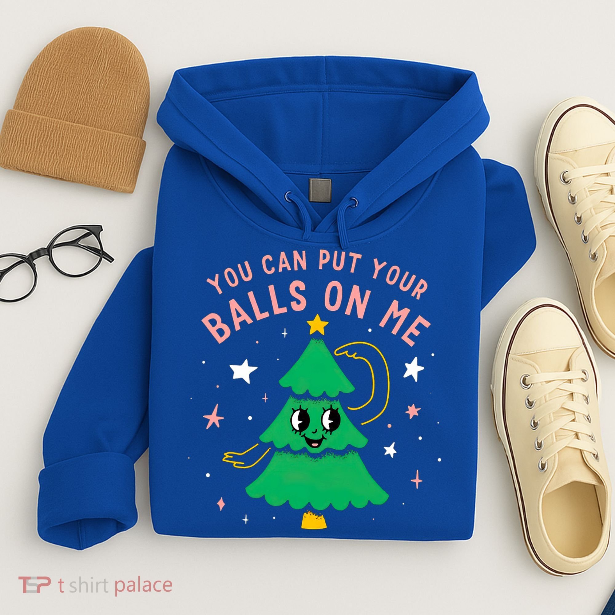You Can Put Your Balls On Me Christmas Tree Hoodie