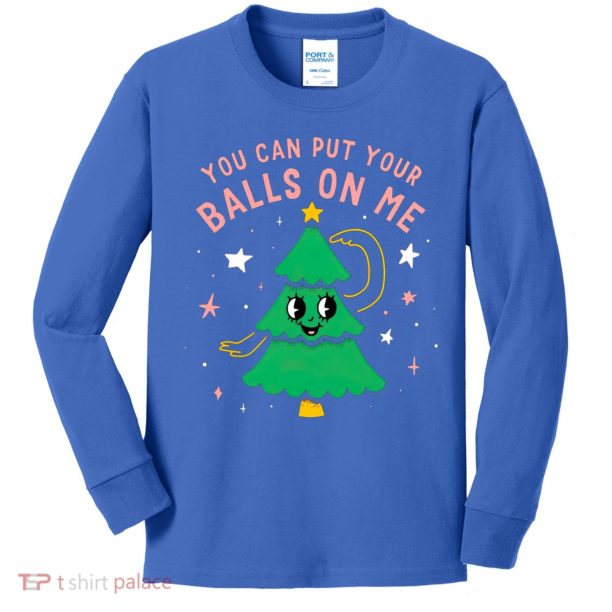 You Can Put Your Balls On Me Christmas Tree Kids Long Sleeve Shirt