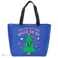 You Can Put Your Balls On Me Christmas Tree Tote Bag thumb 0