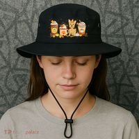 Yorkie Coffee Pumpkin Spice Dog Lovers Fall Thanksgiving Great Gift Bucket Hat thumb 3