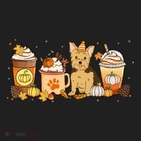 Yorkie Coffee Pumpkin Spice Dog Lovers Fall Thanksgiving Great Gift Beanie thumb 2
