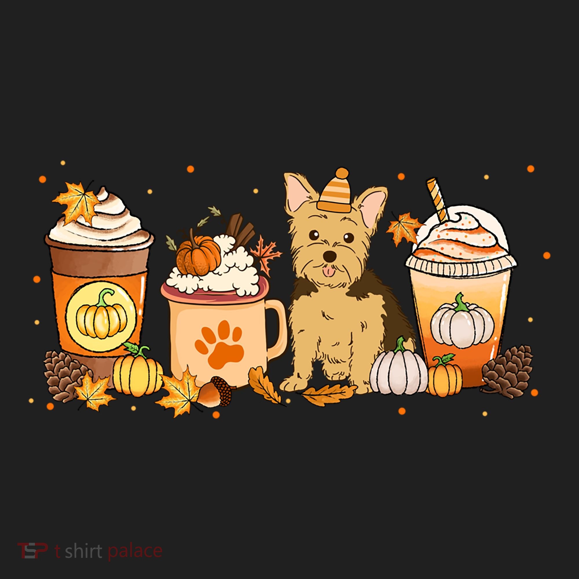 Yorkie Coffee Pumpkin Spice Dog Lovers Fall Thanksgiving Great Gift Beanie
