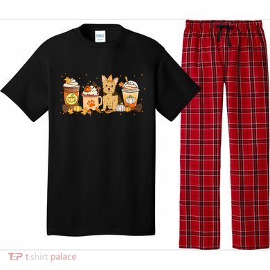 Yorkie Coffee Pumpkin Spice Dog Lovers Fall Thanksgiving Great Gift Pajama Set