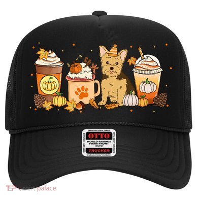 Yorkie Coffee Pumpkin Spice Dog Lovers Fall Thanksgiving Great Gift Hat